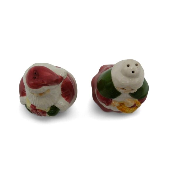 SANTA And Mrs CLAUS Ceramic Salt and Pepper Shakers Avon 1995 Vintage - Picture 6 of 10